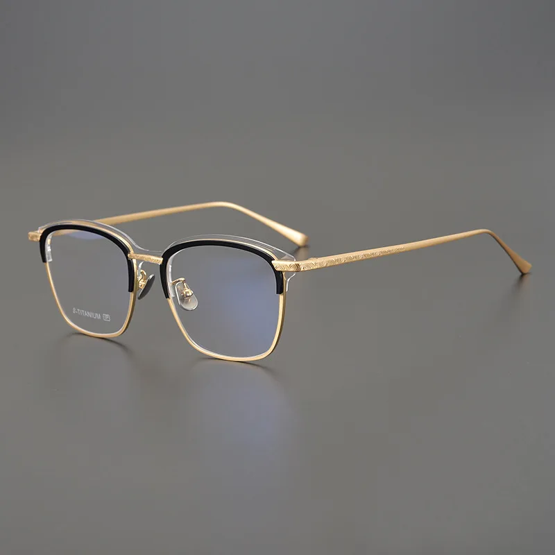 Japanese Handmade Ultra-light Pure Titanium Business Men and Women Big Face Myopia Black gold carved glasses frame
Japanese Handmade Ultra-light Pure Titanium Business Men and Women Big Face Myopia Black gold carved glasses frame