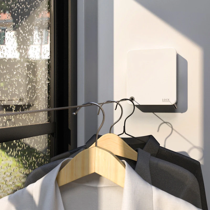Retractable Clothesline Wall-mounted indoor Outdoor Washing Clothes Hanger Laundry Drying Line Balcony Invisible Drying Lines
Retractable Clothesline Wall-mounted indoor Outdoor Washing Clothes Hanger Laundry Drying Line Balcony Invisible Drying Lines