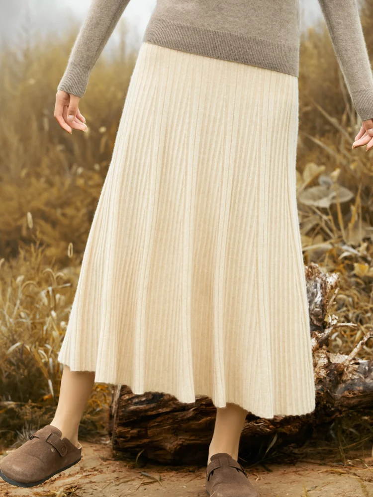 2022 New Explosive Pure Cashmere Skirt High Waist Pleated Skirt Knitted Autumn Winter New Long A-Line Skirt Women
2022 New Explosive Pure Cashmere Skirt High Waist Pleated Skirt Knitted Autumn Winter New Long A-Line Skirt Women