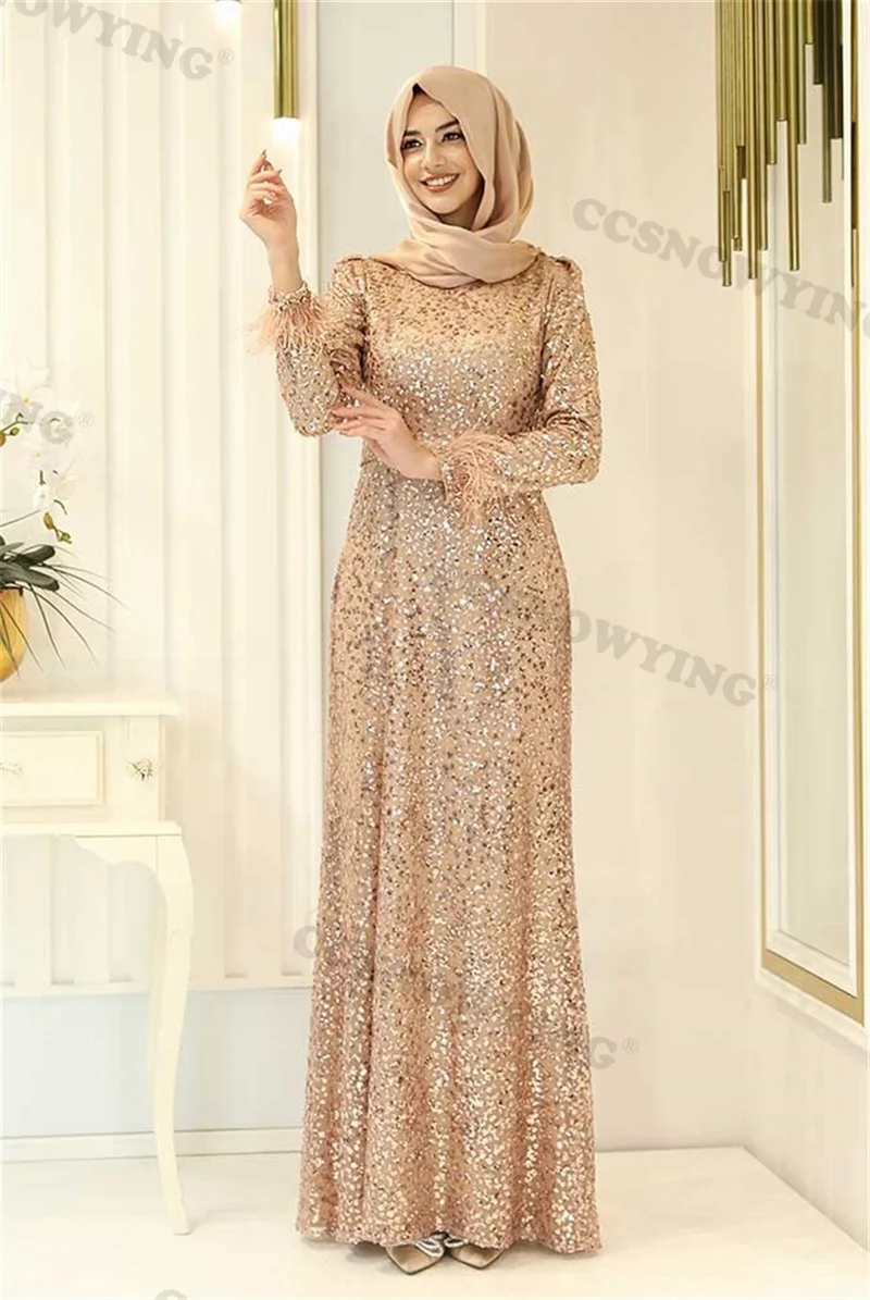 Sparkly Sequin Long Sleeve Muslim Evening Dresses Islamic High Neck Hijab Formal Party Gowns Arabic Dubai Women Robes De Soirée
Sparkly Sequin Long Sleeve Muslim Evening Dresses Islamic High Neck Hijab Formal Party Gowns Arabic Dubai Women Robes De Soirée