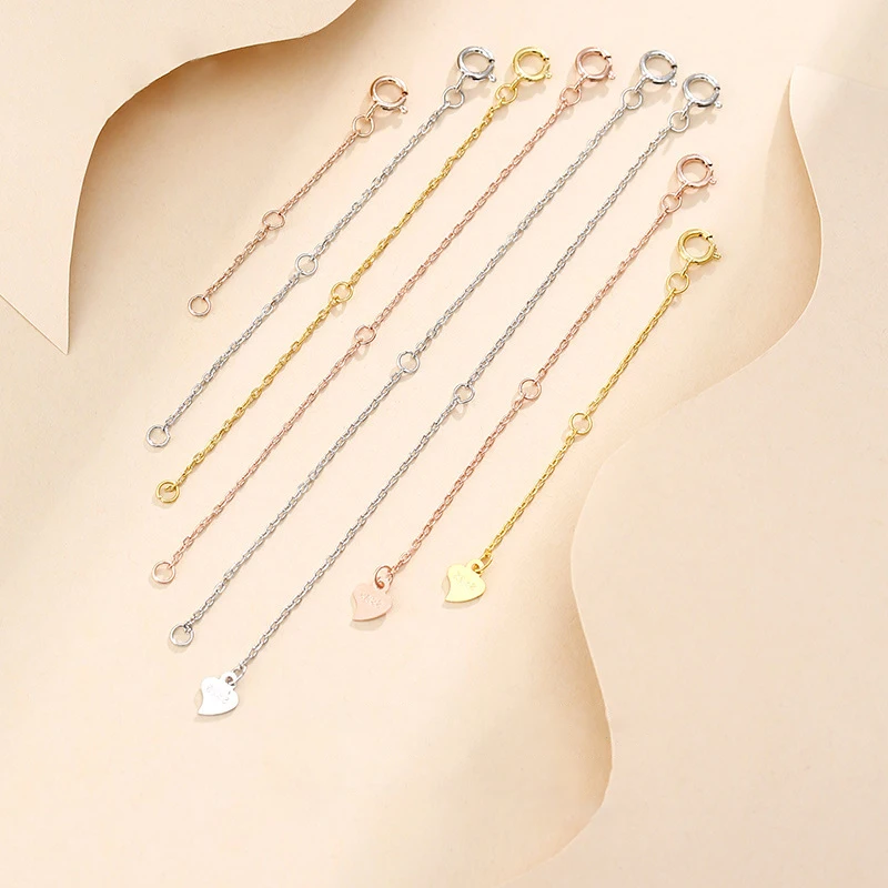 925 Silver 5/7/8/9/10cm Gold Extension Tail Chain Spring Clasps Connector For DIY Jewelry Making Findings Bracelet Necklace
925 Silver 5/7/8/9/10cm Gold Extension Tail Chain Spring Clasps Connector For DIY Jewelry Making Findings Bracelet Necklace