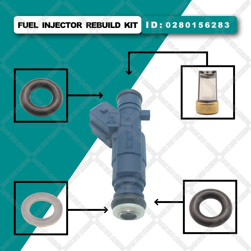 Fuel Injector Service Repair Kit Filters Orings Seals Grommets for 0280156283 
Fuel Injector Service Repair Kit Filters Orings Seals Grommets for 0280156283