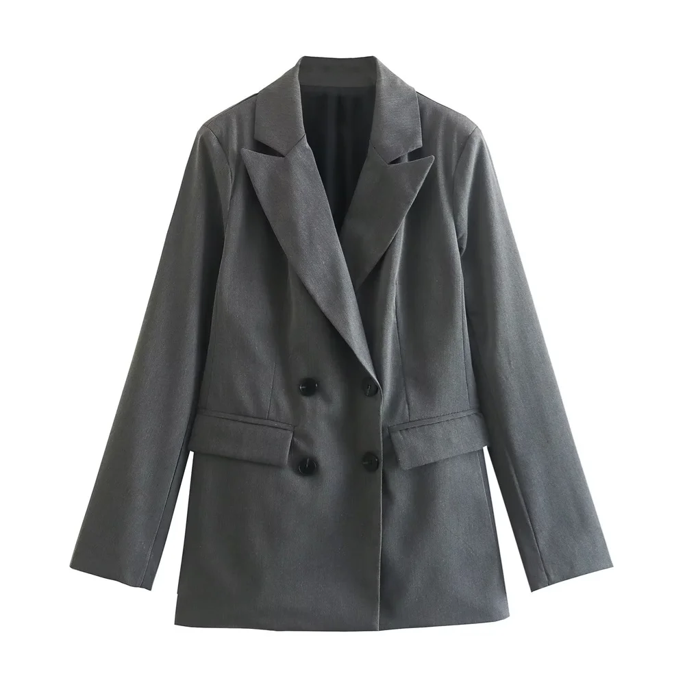 Женский двубортный пиджак PB & ZA, свободный костюм в европейском и американском стиле с лацканами, весна 2022 
Женский двубортный пиджак PB & ZA, свободный костюм в европейском и американском стиле с лацканами, весна 2022