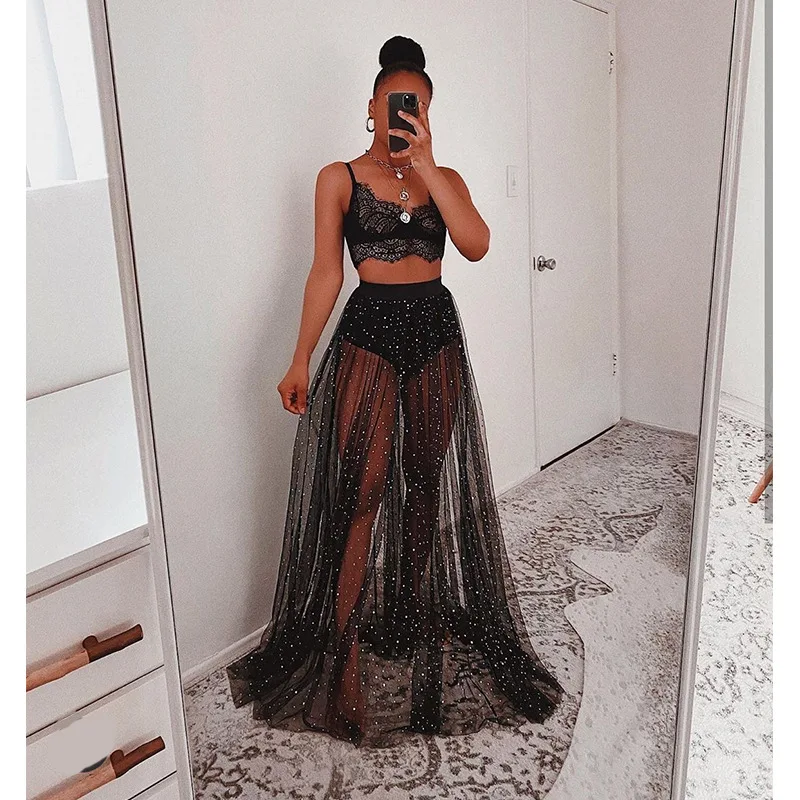 New Product 2022 Summer Sexy Lady Black Solid Sequins Lght Skirts MidI Elastic Waist beach sweet skirt Faldas Clothes Ropa Mujer
New Product 2022 Summer Sexy Lady Black Solid Sequins Lght Skirts MidI Elastic Waist beach sweet skirt Faldas Clothes Ropa Mujer