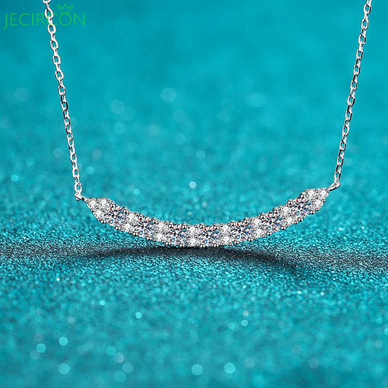 JECIRCON Total 0.7ct 7 Stone Moissanite Necklace for Women 925 Sterling Silver Smile Sparkling Diamond Pendant Necklace Jewelry
JECIRCON Total 0.7ct 7 Stone Moissanite Necklace for Women 925 Sterling Silver Smile Sparkling Diamond Pendant Necklace Jewelry
