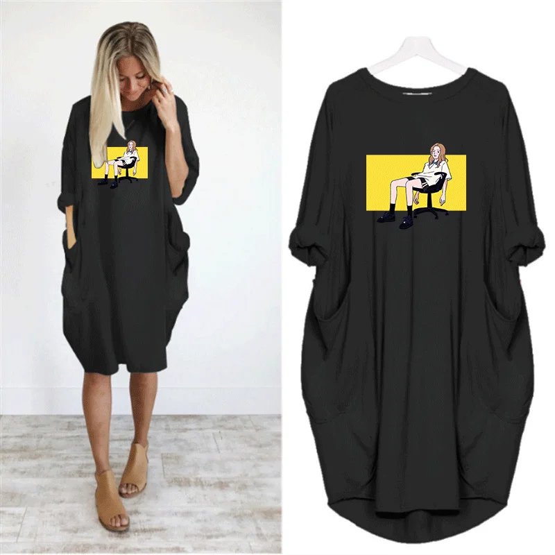 Summer Dress Women 2022 Full Sleeve O Neck Pocket Elegant Midi Dress Women Dresses Beautiful Print Loose Casual Clothes White
Summer Dress Women 2022 Full Sleeve O Neck Pocket Elegant Midi Dress Women Dresses Beautiful Print Loose Casual Clothes White