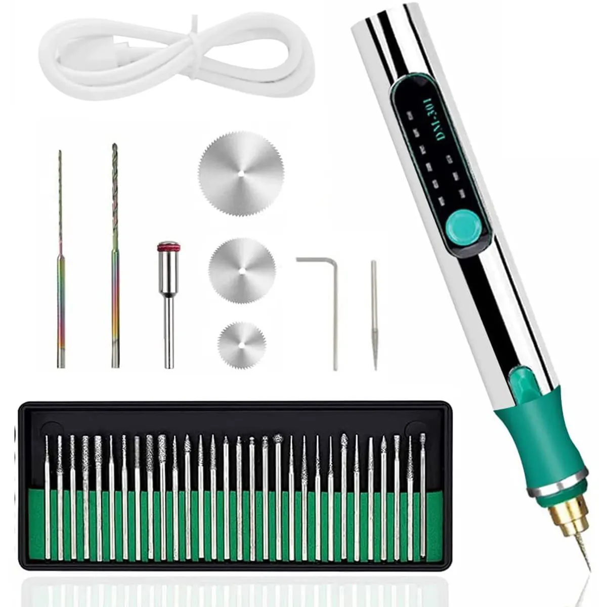 USB Engraving Pen Cordless Electric Engraving Pen Engraving Tool 3 Speeds DIY Engraver Grinder Polishing Tools Set with Tool Kit
USB Engraving Pen Cordless Electric Engraving Pen Engraving Tool 3 Speeds DIY Engraver Grinder Polishing Tools Set with Tool Kit