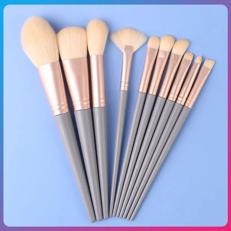 

10 blue bridge Makeup Brushes Set Powder EyeShadow Blending Eyeliner Eyelash Eyebrow Make up Beauty Cosmestic Brushes with Bag