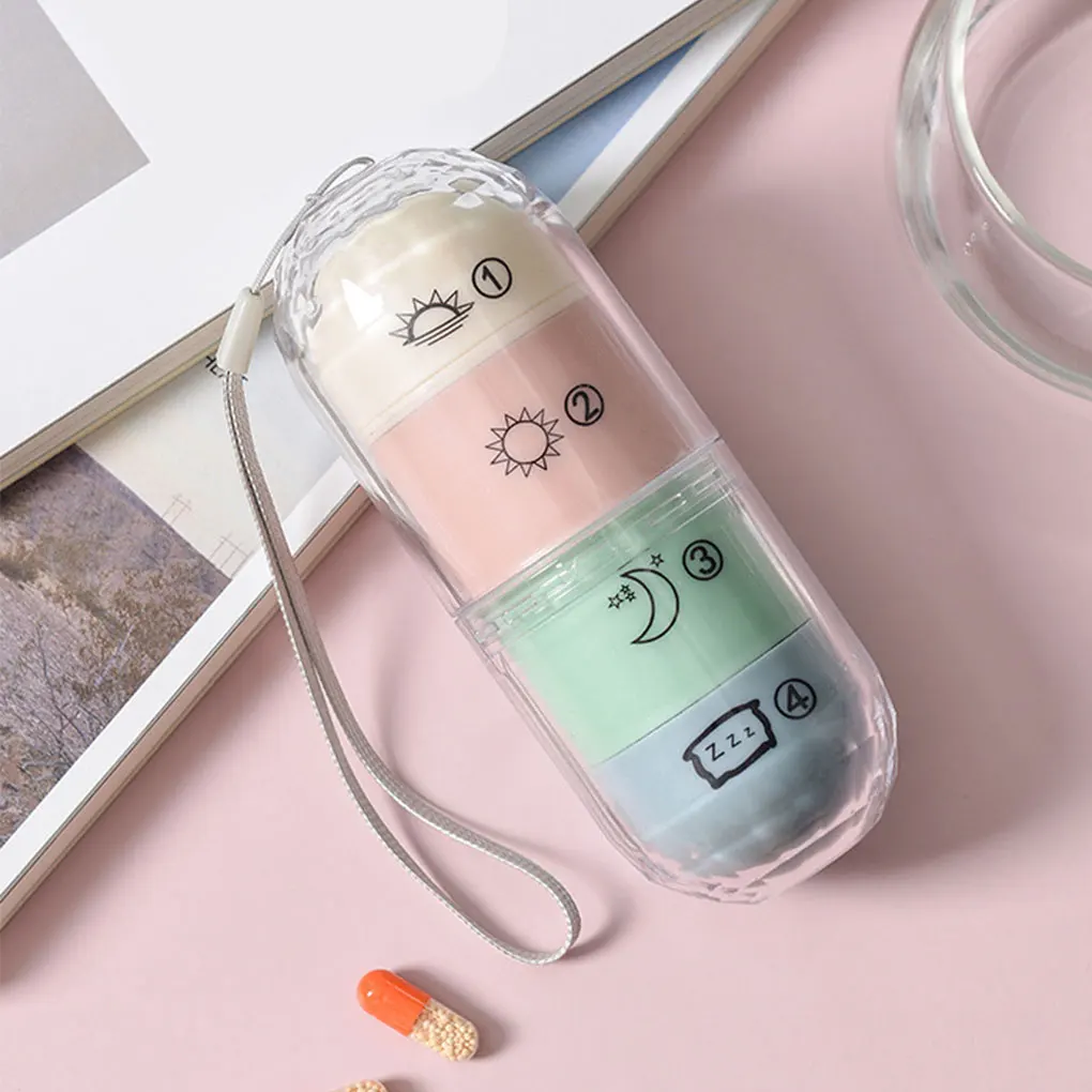 Pill Box Lovely Sealed Tablet Container 4 Compartments Pills Dispenser Travel Health Care Holder Storage Household Organizer
Pill Box Lovely Sealed Tablet Container 4 Compartments Pills Dispenser Travel Health Care Holder Storage Household Organizer