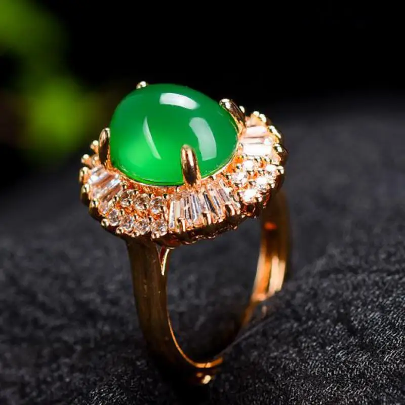 Genuine Natural Green Jades Rings With Zircon Chrysoprase Band Adjustable Emerald Chalcedony Rings Women Fine Jewelry Accessorie
Genuine Natural Green Jades Rings With Zircon Chrysoprase Band Adjustable Emerald Chalcedony Rings Women Fine Jewelry Accessorie