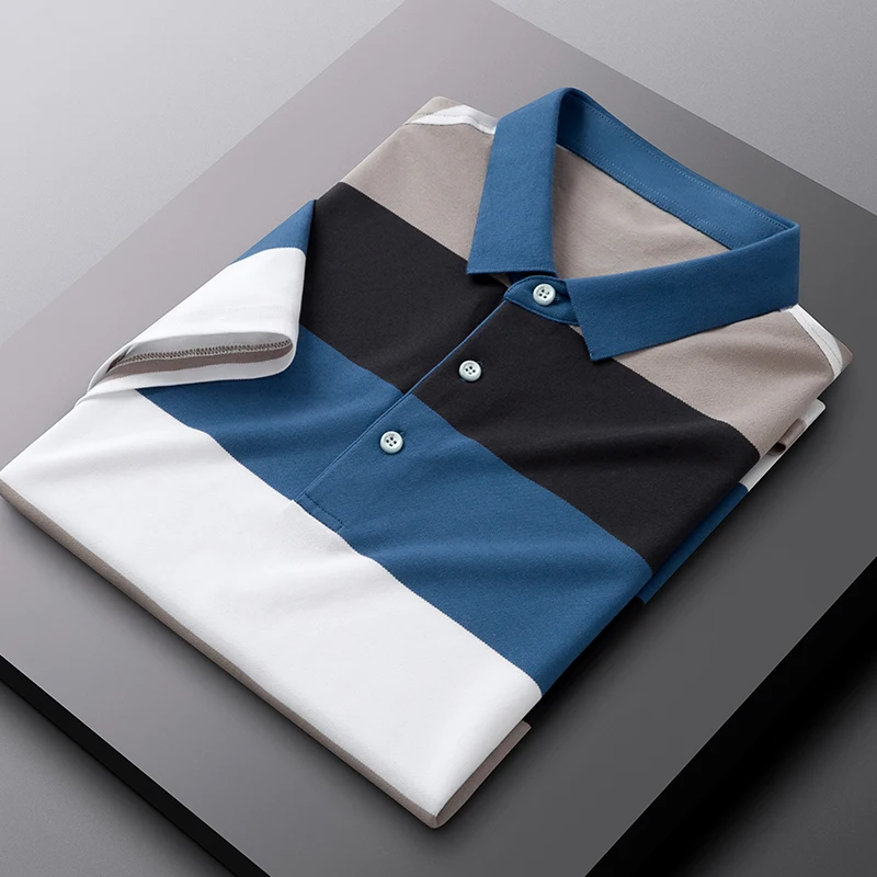Logo Luxury Soft Polos Designer Top Grade Men's Clothing Short Sleeve Striped Tops Classic Korean Business 2022 Slim Fit Cotton
Logo Luxury Soft Polos Designer Top Grade Men's Clothing Short Sleeve Striped Tops Classic Korean Business 2022 Slim Fit Cotton