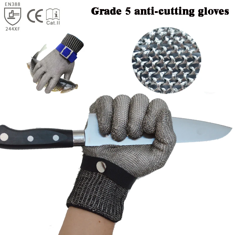 Grade 5 Kitchen Stainless Steel Wire Glove Butcher Oyster Peel Slaughtering Chainsaw Anti Cut Safety Gloves For Fish Gardening
Grade 5 Kitchen Stainless Steel Wire Glove Butcher Oyster Peel Slaughtering Chainsaw Anti Cut Safety Gloves For Fish Gardening