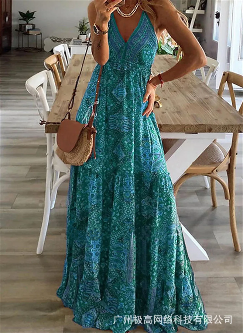 Scarf Tribal Print Sleeveless Maxi Dress Women Long Loose V Neck Spring Summer Floor Length Dress
Scarf Tribal Print Sleeveless Maxi Dress Women Long Loose V Neck Spring Summer Floor Length Dress