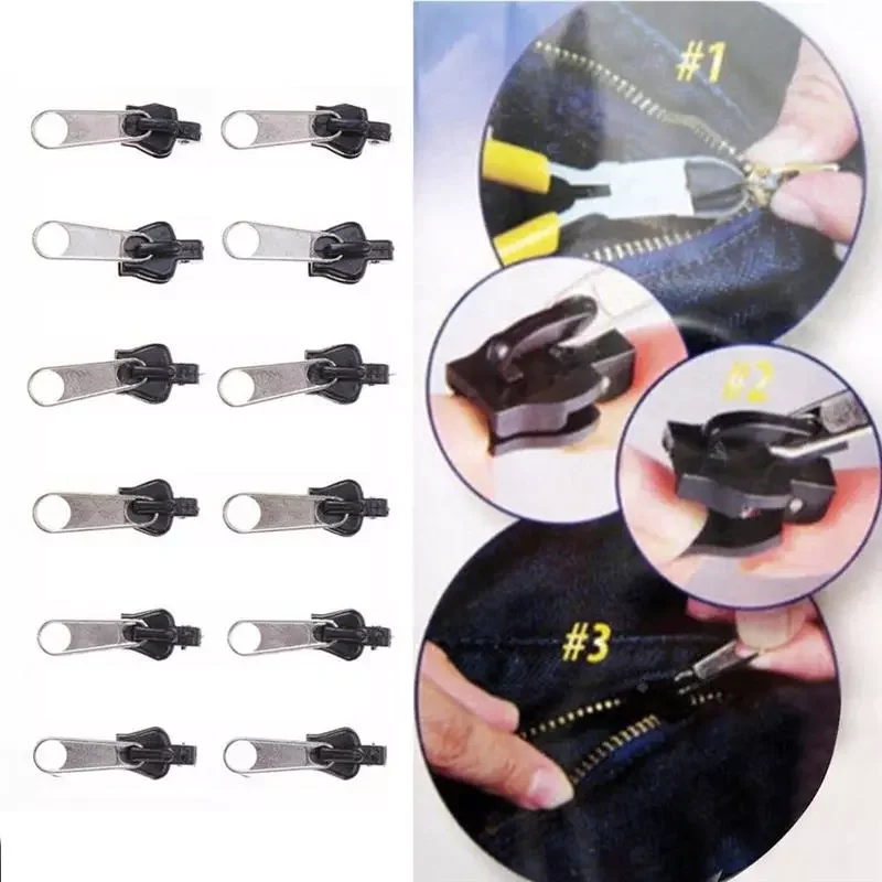 6/12PCS Instant Zippers Sliders Pull Universal Fix Zipper Repair Kit Replacement Teeth Rescue Design Zippers Sewing Repair Kit 
6/12PCS Instant Zippers Sliders Pull Universal Fix Zipper Repair Kit Replacement Teeth Rescue Design Zippers Sewing Repair Kit