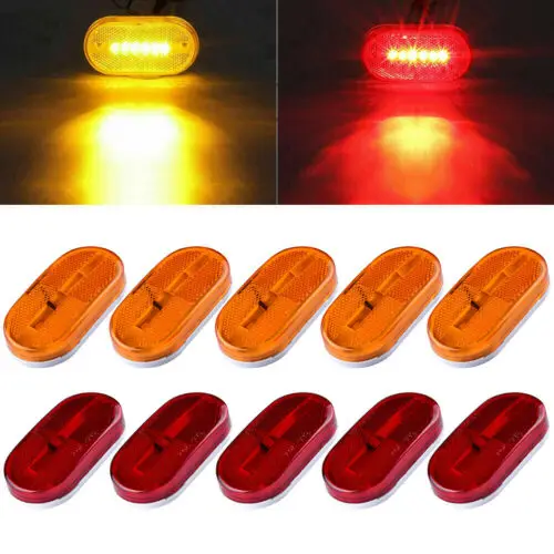 10Pcs Side Light LED Signal Light Reflector Warning Light 6LED Clearance Side Marker Red Amber Color 12V For Car Truck Trailer
10Pcs Side Light LED Signal Light Reflector Warning Light 6LED Clearance Side Marker Red Amber Color 12V For Car Truck Trailer