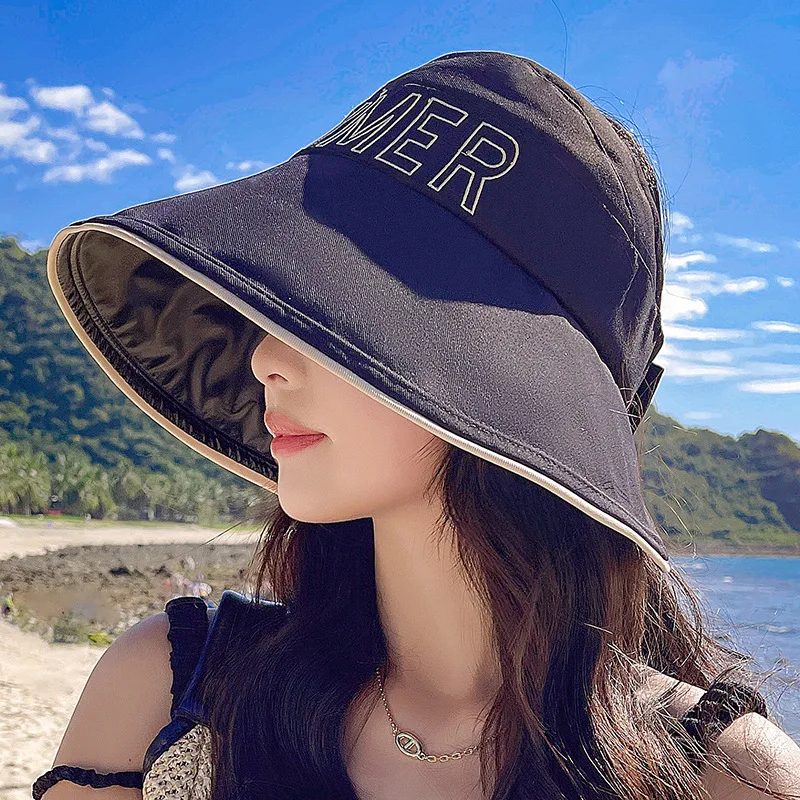

COKK, летние шапки для женщин, Пустой Топ, солнцезащитный крем с большими полями, Женская Складная Солнцезащитная шапка, Солнцезащитная Повседневная Уличная шляпа