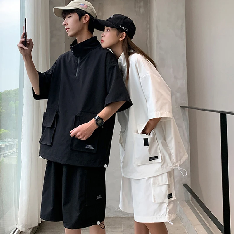 2023 Summer Men'S Solid Color Loose T-Shirt +Shorts 2-Piece Set Of Fashion Casual Running Sportswear Harajuku Street Couple Suit
2023 Summer Men'S Solid Color Loose T-Shirt +Shorts 2-Piece Set Of Fashion Casual Running Sportswear Harajuku Street Couple Suit
