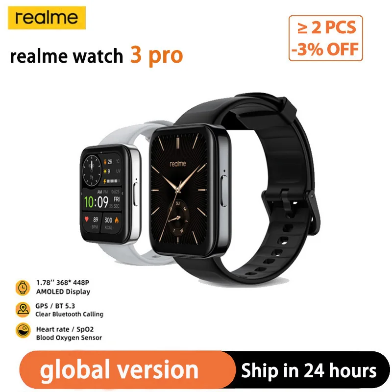Global Version realme Watch 3 Pro Original Smart Watch Heart Rate SpO2 1.78" 4.52cm Display GPS 345mAh Battery Bluetooth 5.3
Global Version realme Watch 3 Pro Original Smart Watch Heart Rate SpO2 1.78" 4.52cm Display GPS 345mAh Battery Bluetooth 5.3