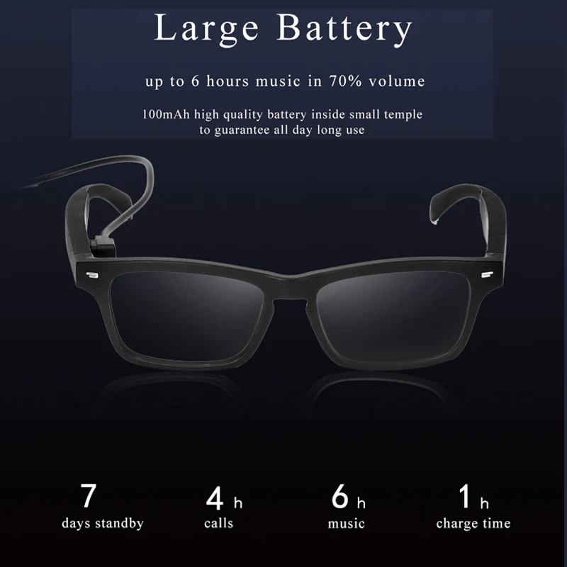 

Смарт-Очки Беспроводные Bluetooth 5,0 солнцезащитные очки уличные умные спортивные очки для звонков и прослушивания музыки с защитой от синего с...