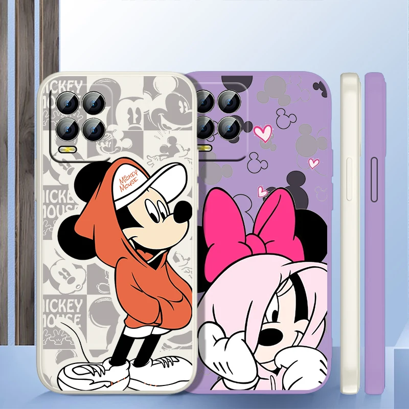 

Mickey Love Minnie Phone Case For OPPO Realme GT Neo 3 2 Master 8 9 Narzo 50A 50i Reno 7 Liquid Rope Candy Cover Soft Coque Capa