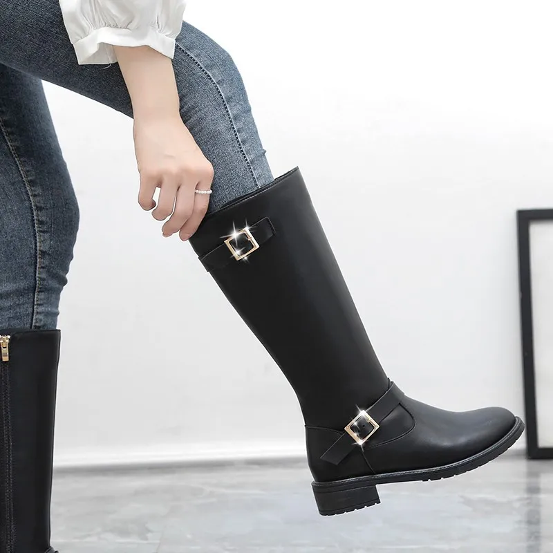Women's Shoes 2023 Fashion Mid-Calf Women's Boots Versatile Modern Boots Women Solid Zip Buckle Round Toe Low Heel Female Shoes
Women's Shoes 2023 Fashion Mid-Calf Women's Boots Versatile Modern Boots Women Solid Zip Buckle Round Toe Low Heel Female Shoes