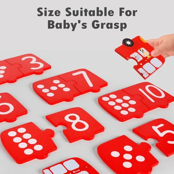 Baby Big Jigsaw Number Animal Early Educational Math Toys Logical Thinking Digital Hand Grasp Matching Board Montessori Puzzle