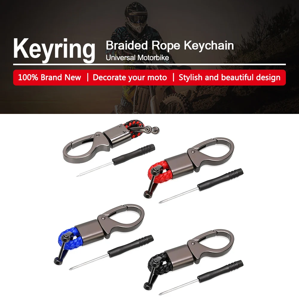 

for KAWASAKI ZX6R ZX636R ZX6RR ZX7R ZX7RR ZX9 ZX9R ZX-6R ZX-7R ZX-9R Motorcycle Keyring Metal Key Ring Braided rope Keychain