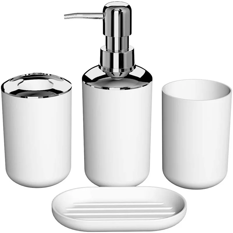 4pcs Luxury Bathroom Accessories Plastic Toothbrush Holder Cup Soap Dispenser Dish Toilet Holder Pump Bottle Cup Bathroom Set
4pcs Luxury Bathroom Accessories Plastic Toothbrush Holder Cup Soap Dispenser Dish Toilet Holder Pump Bottle Cup Bathroom Set