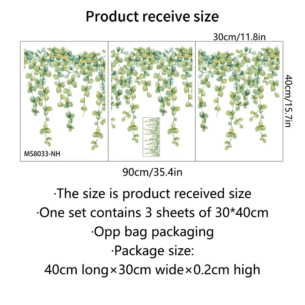 Wall Stickers Wallpaper Leaf Stickers Fresh Green Plants Bedroom For Kids Room Bedroom DIY Home Wall Decor 30*90cm
Wall Stickers Wallpaper Leaf Stickers Fresh Green Plants Bedroom For Kids Room Bedroom DIY Home Wall Decor 30*90cm