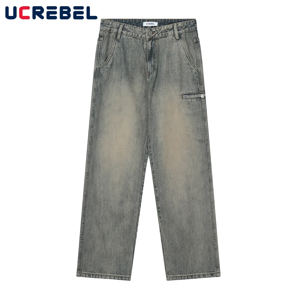 Джинсовые брюки мужские с потертым эффектом, свободные прямые штаны из денима, уличная одежда с эффектом потертости, весна-лето 
Джинсовые брюки мужские с потертым эффектом, свободные прямые штаны из денима, уличная одежда с эффектом потертости, весна-лето