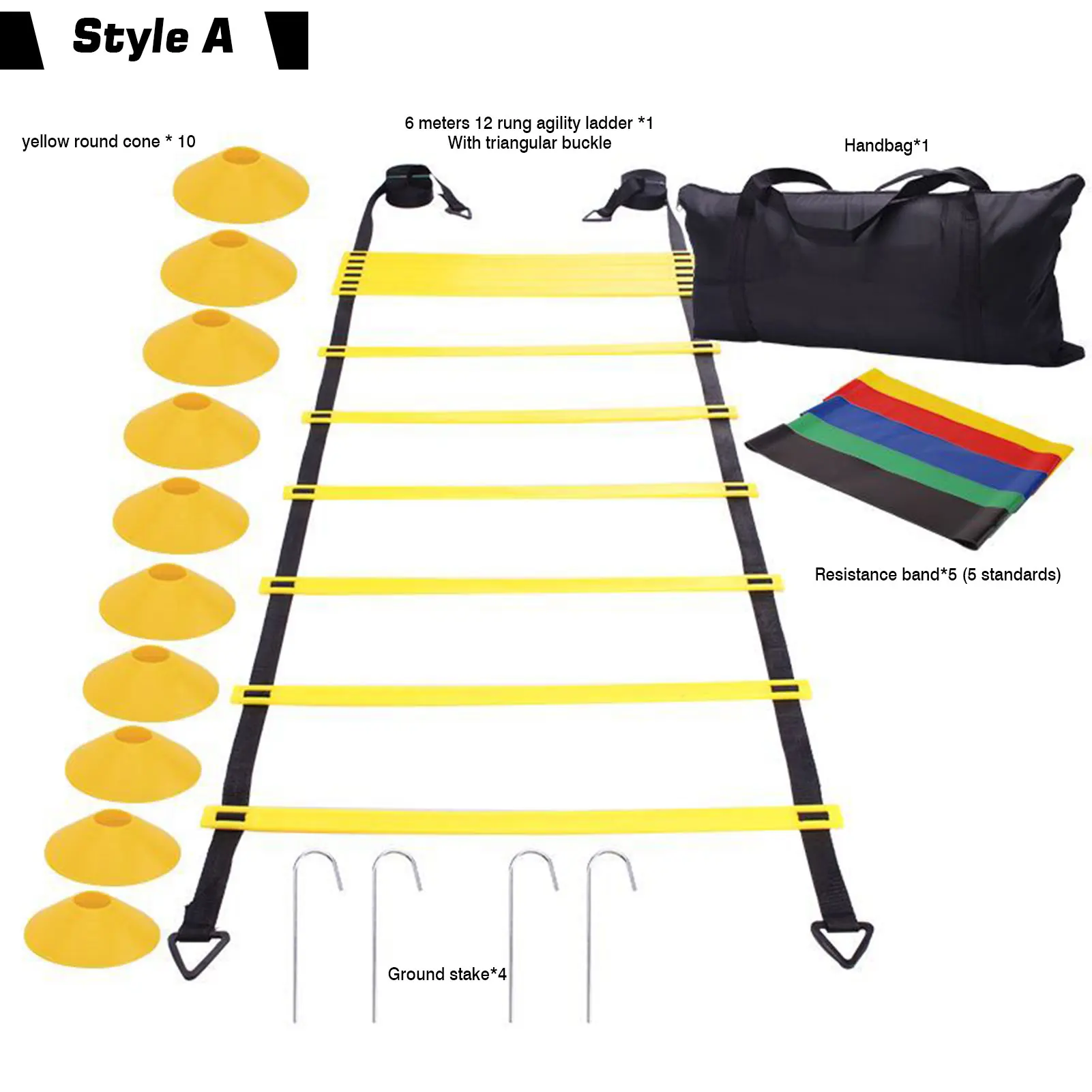 Agility Ladder Speed Training Equipment Set Resistance Parachute Agility Hurdles 20ft Agility Ladder 12 Disc Cones For Training
Agility Ladder Speed Training Equipment Set Resistance Parachute Agility Hurdles 20ft Agility Ladder 12 Disc Cones For Training