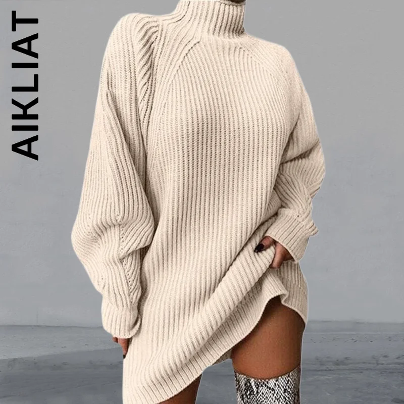 Aikliat Dress New Women Solid Long Sleeve Casual Elegant Mini Sweater Dress Slim Robe Simple Vestidos Dress Woman
Aikliat Dress New Women Solid Long Sleeve Casual Elegant Mini Sweater Dress Slim Robe Simple Vestidos Dress Woman