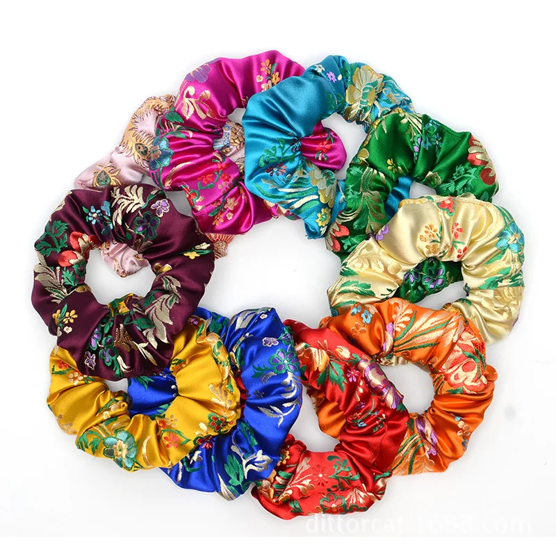 9pieces/set Chinese Satin Hair Scrunchies Embroidery Dragon Phoenix Floral Ponytail Holders Bobbles Elastic Hair Bands Ties
9pieces/set Chinese Satin Hair Scrunchies Embroidery Dragon Phoenix Floral Ponytail Holders Bobbles Elastic Hair Bands Ties