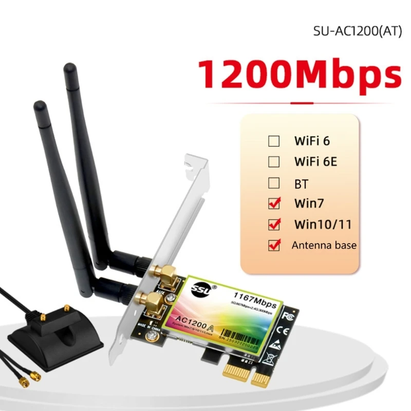 1200 Мб/с, встроенная Двухдиапазонная Wi-Fi карта 2,4G/5 ГГц, PCI-express, беспроводной адаптер для ПК
1200 Мб/с, встроенная Двухдиапазонная Wi-Fi карта 2,4G/5 ГГц, PCI-express, беспроводной адаптер для ПК
