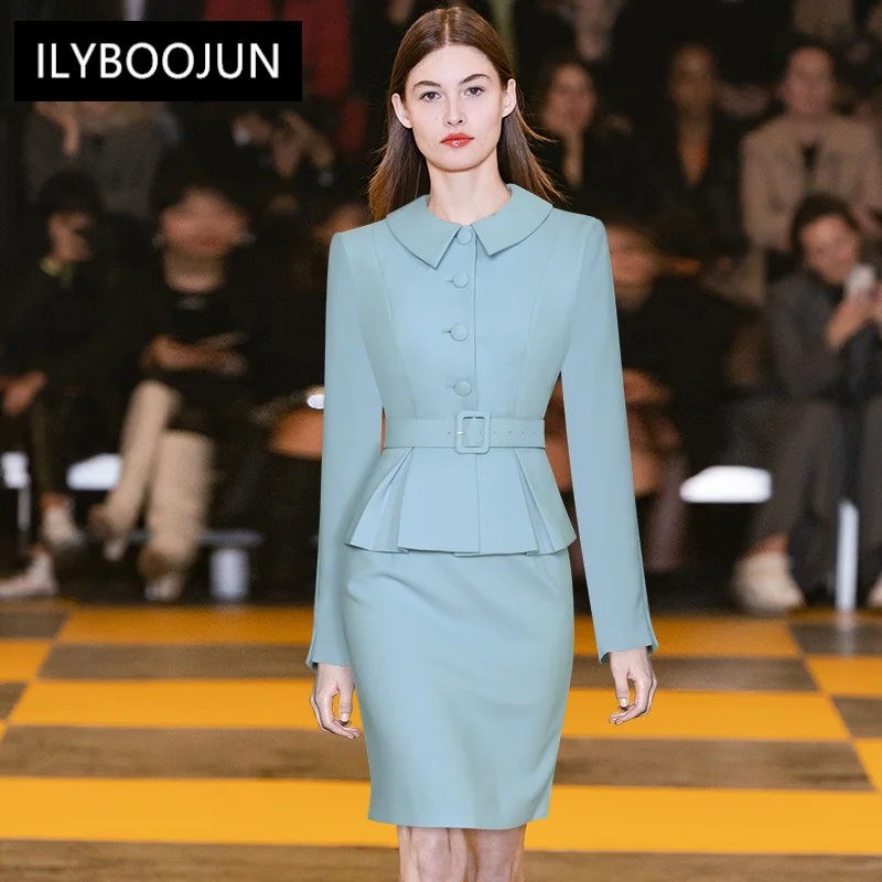 2022 Luxury Designer Runway Autumn Suit Women Belt Long Sleeve Single Breasted Slim Top + Pencil Skirt Office Lady Two Piece Set
2022 Luxury Designer Runway Autumn Suit Women Belt Long Sleeve Single Breasted Slim Top + Pencil Skirt Office Lady Two Piece Set
