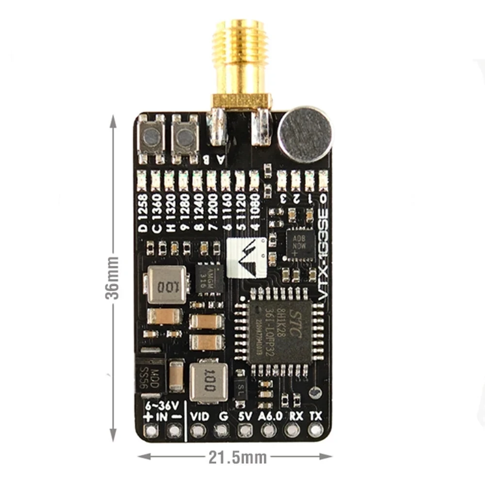 Система Matek Φ 1,2G/1,3 GHz 9CH INTL 0,1 mW/25mW/200mW/800 VTX-1G3SE-9 для гоночных дронов
Система Matek Φ 1,2G/1,3 GHz 9CH INTL 0,1 mW/25mW/200mW/800 VTX-1G3SE-9 для гоночных дронов