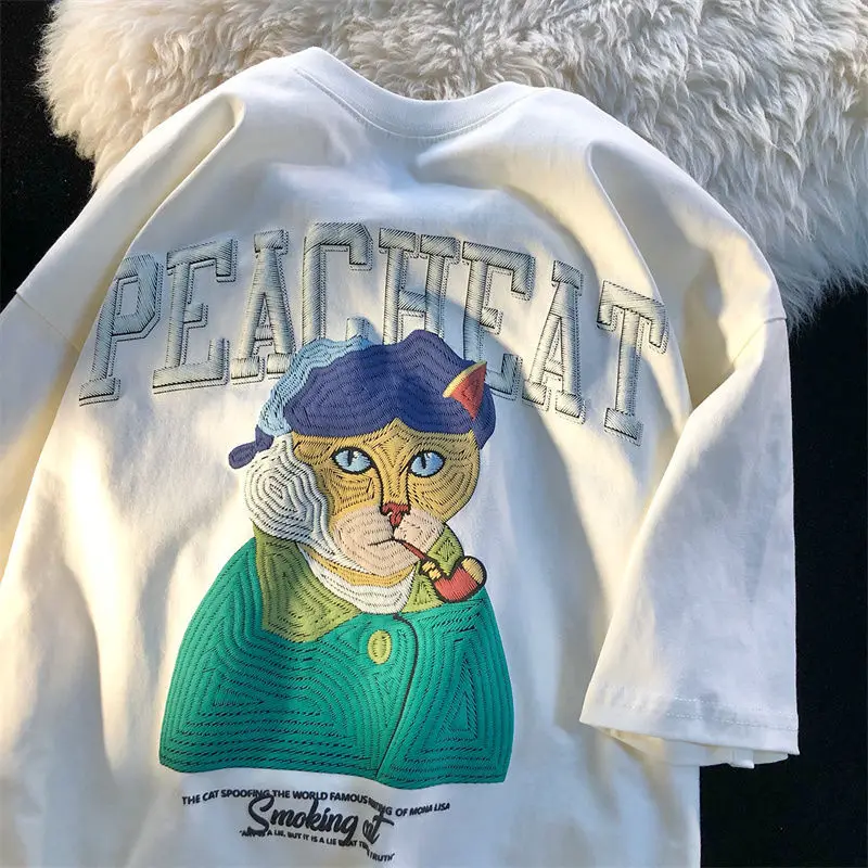 Y2k Aesthetic Art Cat Face Print T Shirts Vintage Streetwear Casual Tops 2022 Summer Large 2XL Green Black Tees Korean Fashion
Y2k Aesthetic Art Cat Face Print T Shirts Vintage Streetwear Casual Tops 2022 Summer Large 2XL Green Black Tees Korean Fashion