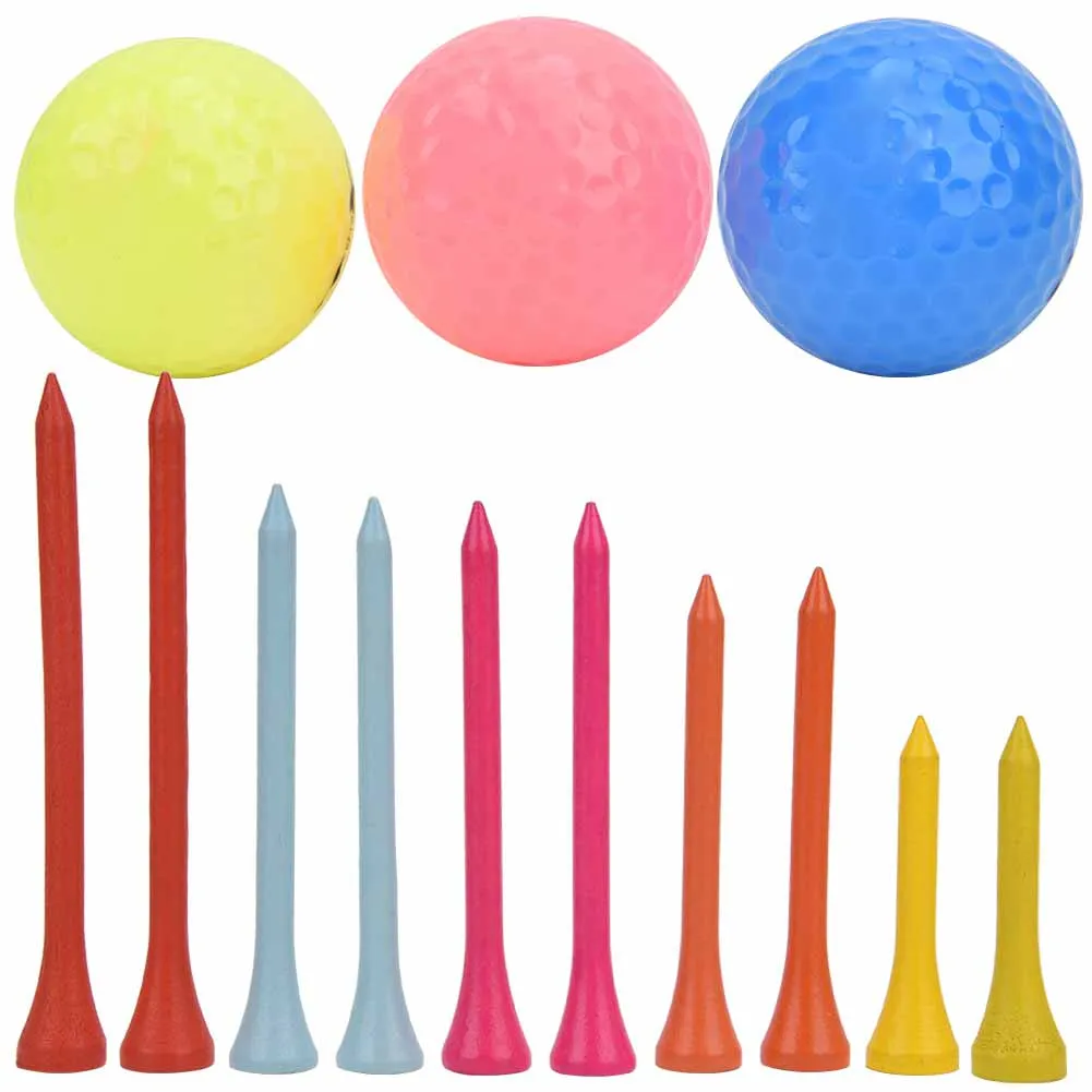 3 Golf Balls and 10 Golf Tees Colorful Golfballs Set Training Practice Ball Holders Accessories
3 Golf Balls and 10 Golf Tees Colorful Golfballs Set Training Practice Ball Holders Accessories