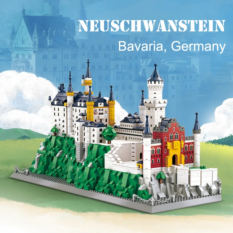 1969Pcs Building block model of Neuschwanstein Castle in Bavaria, Germany Assembled building small particle building block model
1969Pcs Building block model of Neuschwanstein Castle in Bavaria, Germany Assembled building small particle building block model