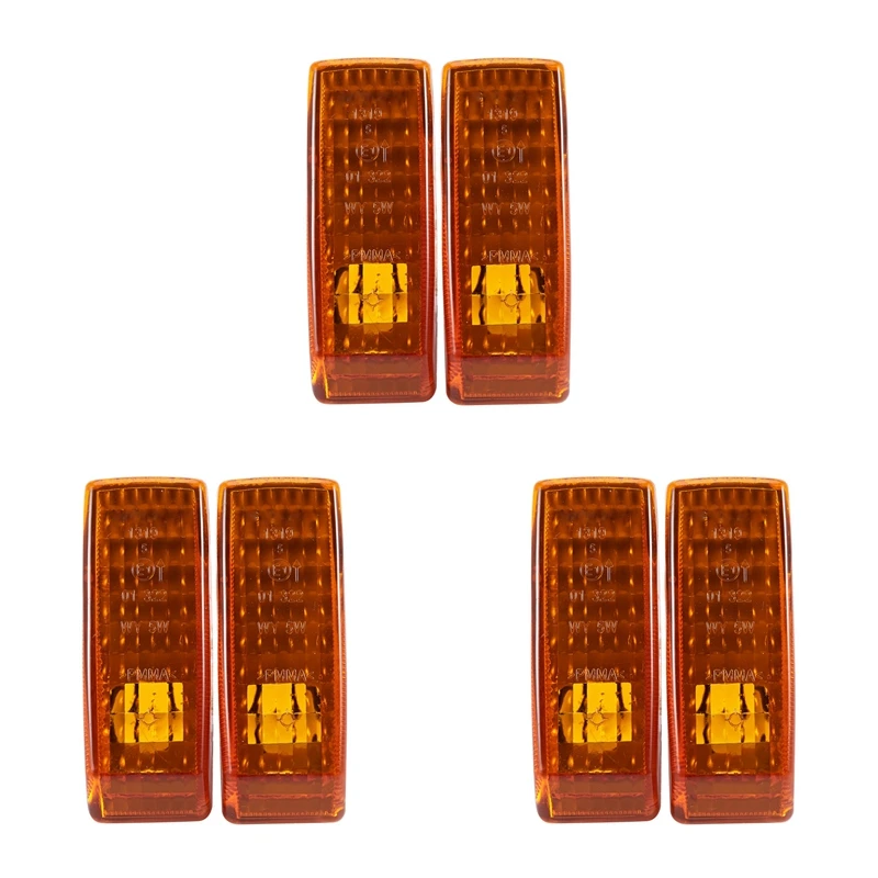 6Pcs Car Fender Turn Signal Light Indicator Repeater Lamp Cover Yellow For Mercedes Benz W124 R129 W140 W202 W201
6Pcs Car Fender Turn Signal Light Indicator Repeater Lamp Cover Yellow For Mercedes Benz W124 R129 W140 W202 W201