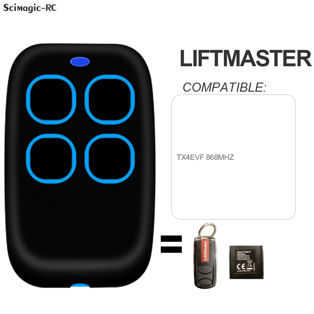 100% Compatible Liftmaster TX2REV TX4REV 868MHz Gate Garage Remote Control Liftmaster TX4RUNI ML510EV ML700EV ML1000EV
100% Compatible Liftmaster TX2REV TX4REV 868MHz Gate Garage Remote Control Liftmaster TX4RUNI ML510EV ML700EV ML1000EV