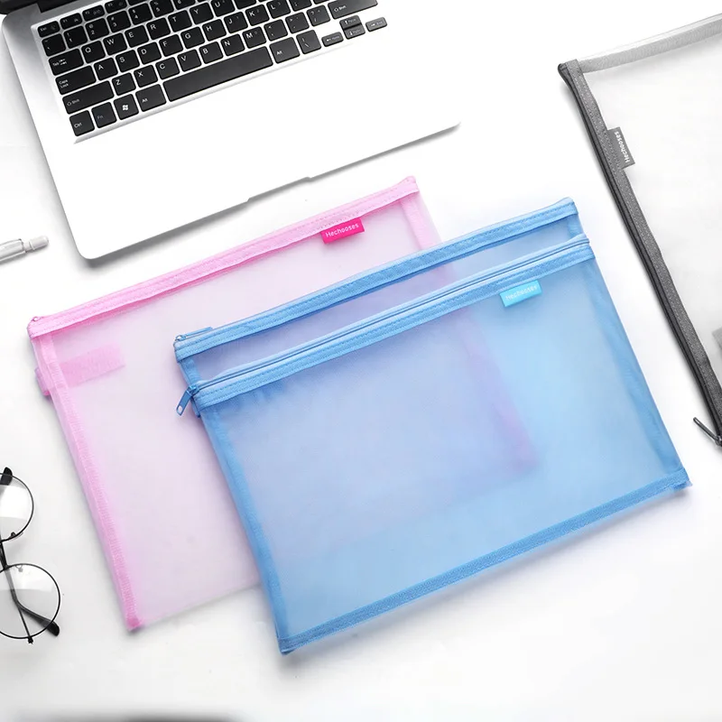 Transparent File Folders Nylon Mesh Storage Bag Convenient Zipper Student Test Stationery Organizer School Supplies
Transparent File Folders Nylon Mesh Storage Bag Convenient Zipper Student Test Stationery Organizer School Supplies