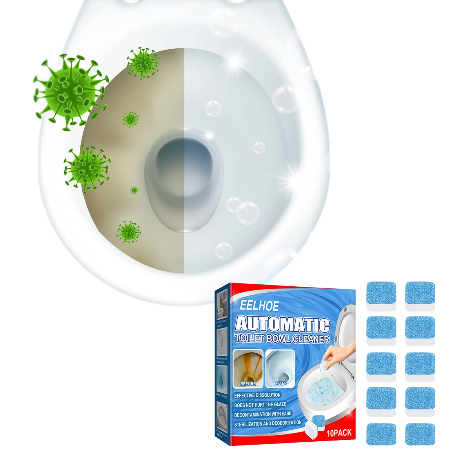 10Pcs Toilet Bowl Cleaner Tablets Effective Toilet Bowl Cleaner Tablets Simple To Operate Effective Cleaning Sheet
10Pcs Toilet Bowl Cleaner Tablets Effective Toilet Bowl Cleaner Tablets Simple To Operate Effective Cleaning Sheet