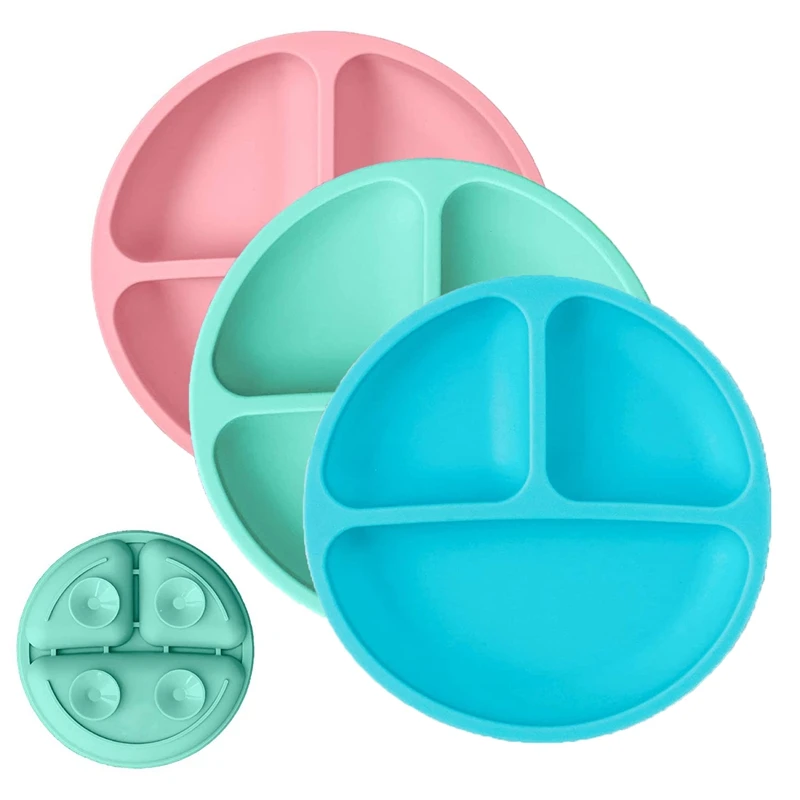 Toddler Plates With Suction - Baby Plates - 100% Silicone Divided Plate - BPA Free - Microwave Safe Dishes - Set Of 3
Toddler Plates With Suction - Baby Plates - 100% Silicone Divided Plate - BPA Free - Microwave Safe Dishes - Set Of 3