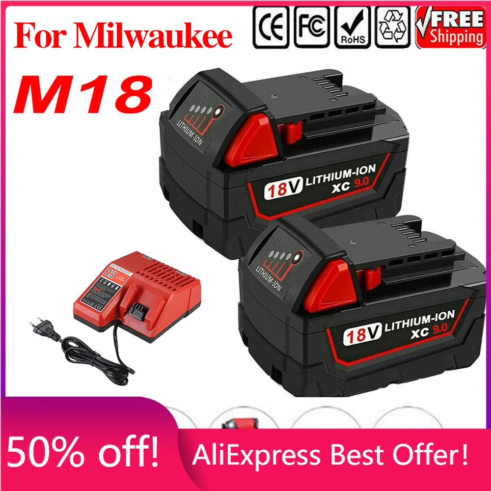Original 18V 9.0Ah Replacement Lithium Ion Battery For Milwaukee M18 Power Tool Batteries 48-11-1815 48-11-1850 48-11-1860 Z50
Original 18V 9.0Ah Replacement Lithium Ion Battery For Milwaukee M18 Power Tool Batteries 48-11-1815 48-11-1850 48-11-1860 Z50