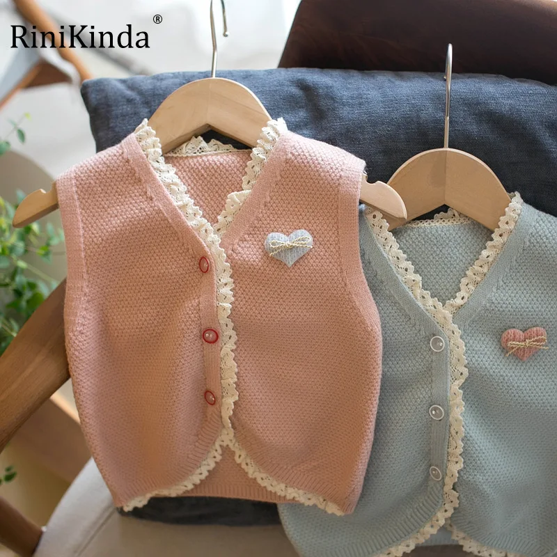 RiniKinda 2022 Autumn Baby Girl All-match Lace Baby Cardigan Heart Cotton Knitted Sweater Embroidered V-neck Sweater Vest Coat
RiniKinda 2022 Autumn Baby Girl All-match Lace Baby Cardigan Heart Cotton Knitted Sweater Embroidered V-neck Sweater Vest Coat