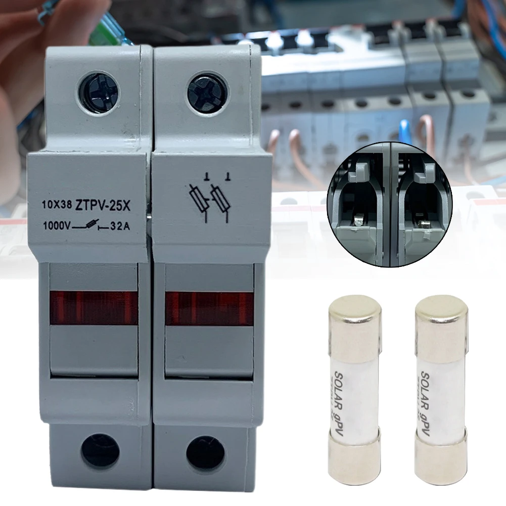 2P Solar PV Fuse 1000V DC With LED Fuse Holder For Solar System 10x38mm Solar Photovoltaics Fuse Solar Panels Accessories
2P Solar PV Fuse 1000V DC With LED Fuse Holder For Solar System 10x38mm Solar Photovoltaics Fuse Solar Panels Accessories
