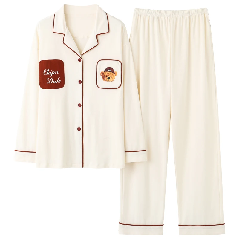Women Cartoon Cardigan Sleepwear Plus Size Pyjamas Ladies Pijama Autumn Cotton Homewear New Long-Sleeved Trousers
Women Cartoon Cardigan Sleepwear Plus Size Pyjamas Ladies Pijama Autumn Cotton Homewear New Long-Sleeved Trousers