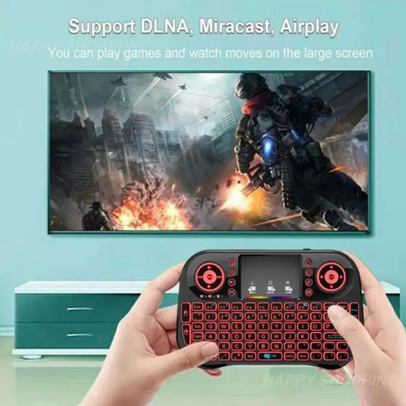 I10 Rainbow Mini Backlight Keyboard English 2.4G Wireless Air Mouse Touchable For Android TV Box Desktop Touchpad PC VS I8
I10 Rainbow Mini Backlight Keyboard English 2.4G Wireless Air Mouse Touchable For Android TV Box Desktop Touchpad PC VS I8