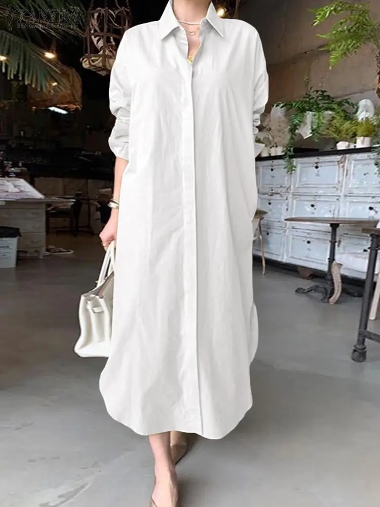 ZANZEA Stylish Long Sleeve Casual Office Ladies Sundress Robe Elegant Women Buttons Down Dress Chic Spring Solid Shirt Vestidos
ZANZEA Stylish Long Sleeve Casual Office Ladies Sundress Robe Elegant Women Buttons Down Dress Chic Spring Solid Shirt Vestidos